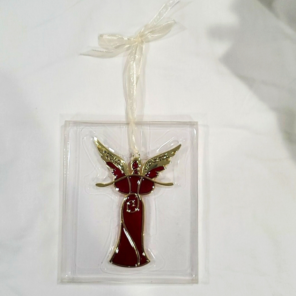 Serenity Angel Stained Glass Hanging Ornament NWT